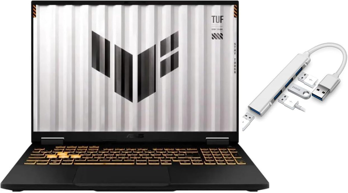 ASUS TUF 16' FHD+ 165Hz Gaming Laptop | Intel Core i7-14650HX |NVIDIA GeForce RTX 5060| Backlit |Backlit| 32GB RAM DDR5 | 1024GB SSD |Jaeger Gray |Windows 11 Home |Bundle with USB 3.0 Hub