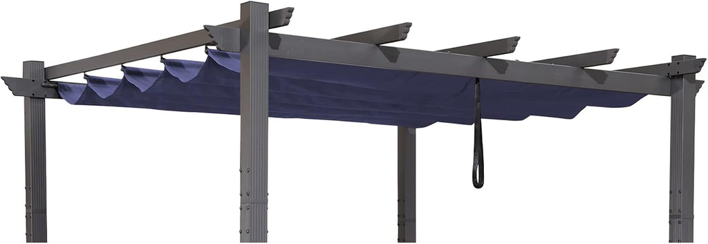 PURPLE LEAF Pergola Shade Cover for 10' X 10' Deck Porch Outside Outdoor Retractable Durable Fabric Canopy Replacement Top Only Navy Blue