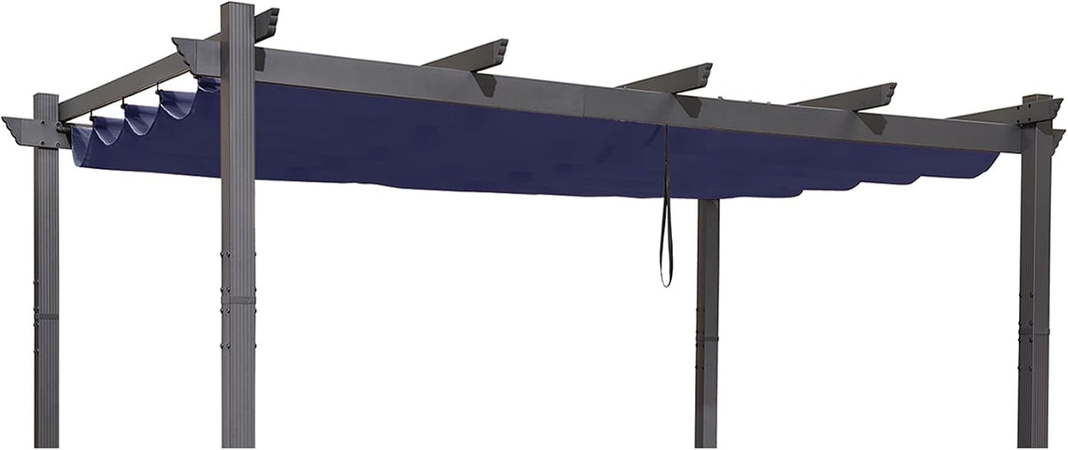 PURPLE LEAF Pergola Shade Cover for 10' X 12' Deck Porch Outside Outdoor Retractable Durable Fabric Canopy Replacement Top Only Navy Blue