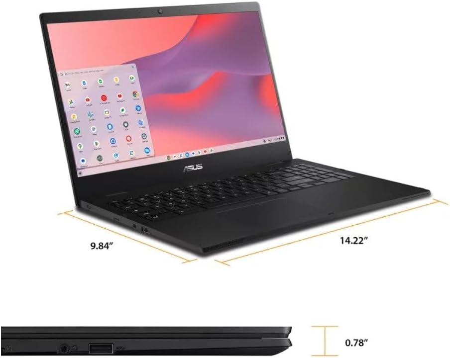 ASUS CX1500CNA Chromebook 15.6' FHD 1080P, NanoEdge Display (Intel Celeron N3350 Processor, 4GB RAM, 64GB eMMC Flash Memory, Intel HD Graphics, HD Webcam, Stereo Speakers, Chrome OS) Black, (Renewed)