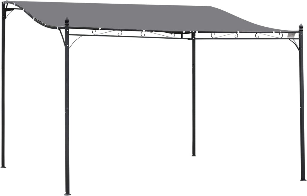 Outsunny 10' x 13' Steel Outdoor Pergola Gazebo, Patio Canopy with Weather-Resistant Fabric and Drainage Holes for Backyard, Deck, Garden, Gray