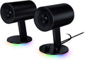 Razer Nommo Chroma: Custom Woven 3' Glass Fiber Drivers - Rear-Facing Bass Ports - Bass Knob w/Automatic Gain Control Chroma Enabled - Full Range 2.0 PC Gaming Speakers, Black