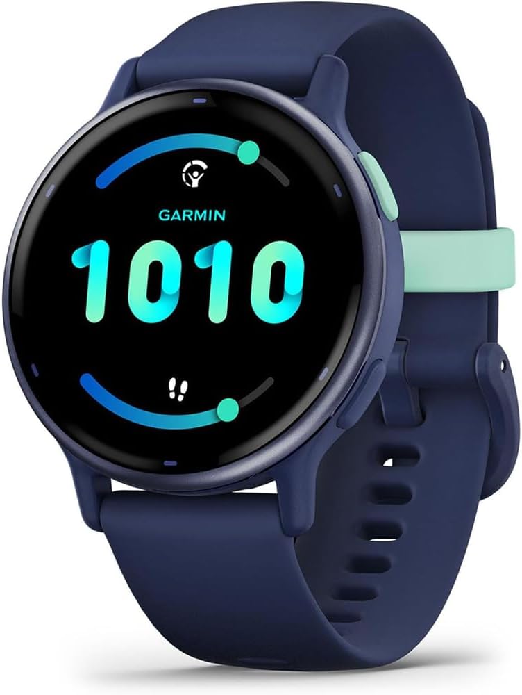 Garmin 010-02862-12 Vivoactive 5 Fitness Smartwatch, Navy | Official USA Partner Model | Bundle with Deco Essentials 2-Pack Screen Protector and Tech Smart USA Fitness & Wellness Suite