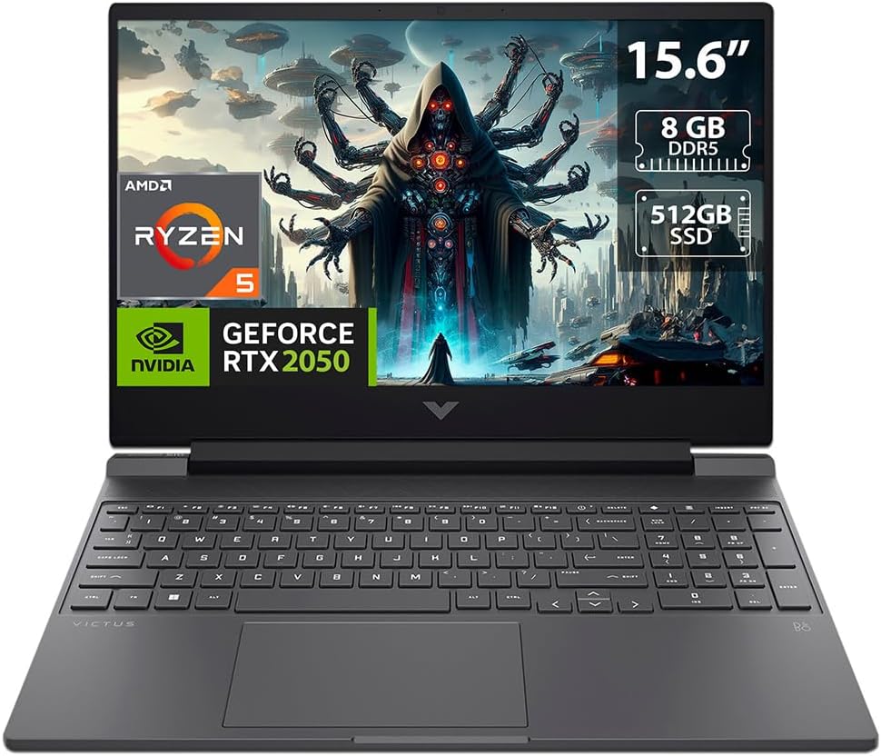 HP - Victus 15.6' Gaming Laptop - AMD Ryzen 5 7535HS - 8GB Memory - NVIDIA GeForce RTX 2050-512GB SSD - Mica Silver