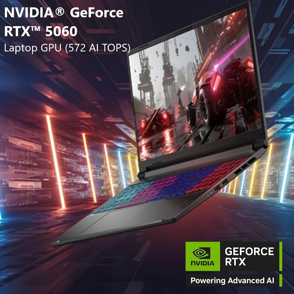acer Nitro V 16S AI Gaming Laptop | Intel Core 7 240H Processor | NVIDIA GeForce RTX 5060 Laptop GPU (572 AI Tops) | 16' WUXGA IPS 180Hz Display | 32GB DDR5 | 1TB Gen 4 SSD | Wi-Fi 6 | Win11 Pro