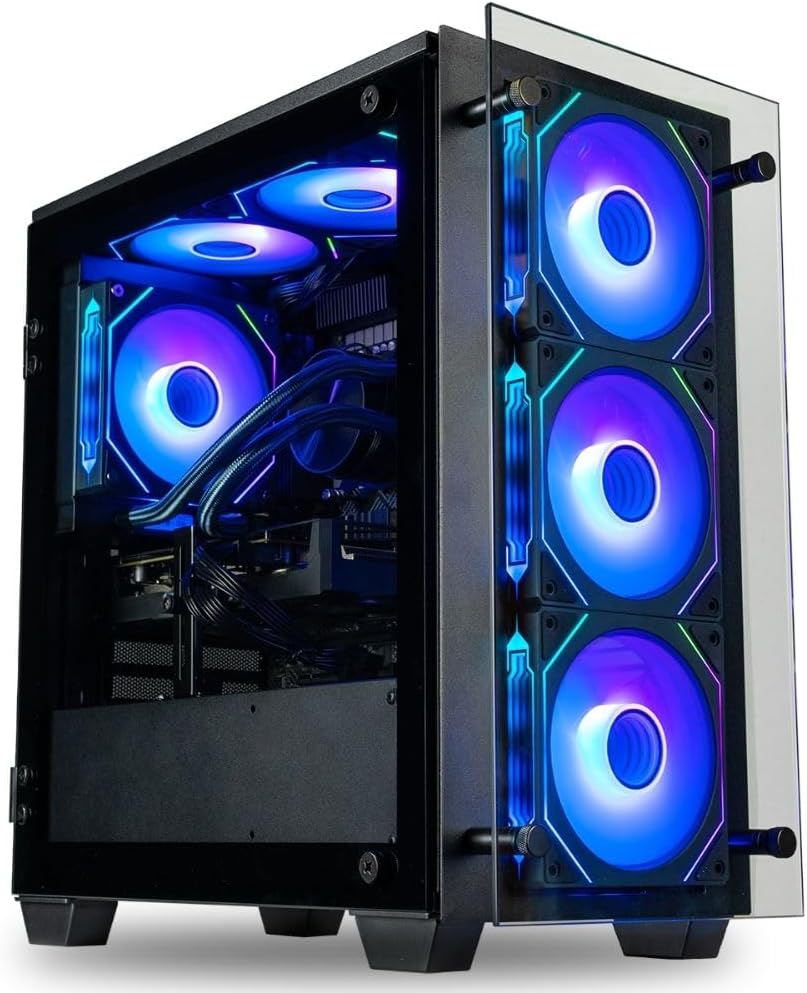 Stratos Micro RTX 5070 12GB, 24-Core i9-14900KF, 32GB DDR5 RAM, 1TB NVMe Gen4 SSD, Gaming Desktop PC w/Windows 11 Pro, 3-Year Warranty, RGB Keyboard+Mouse, Internal Wi-Fi 6E, 3X DP & HDMI