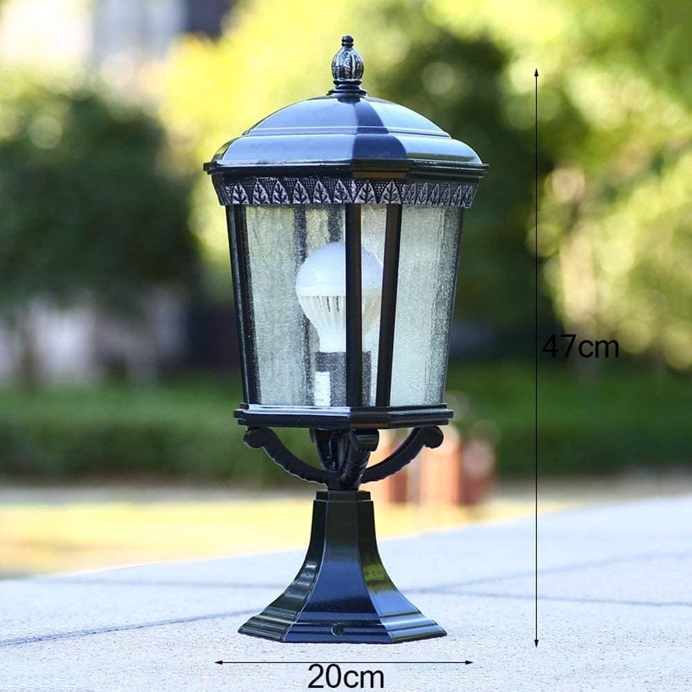 Pillar Lantern Villa External Decoration Landscape Lighting E27 Garage Pavilion Garden Fence Patio Light Outdoor Post Lights Black Aluminum Column Lamps Waterproof IP55 Outdoor Lighting