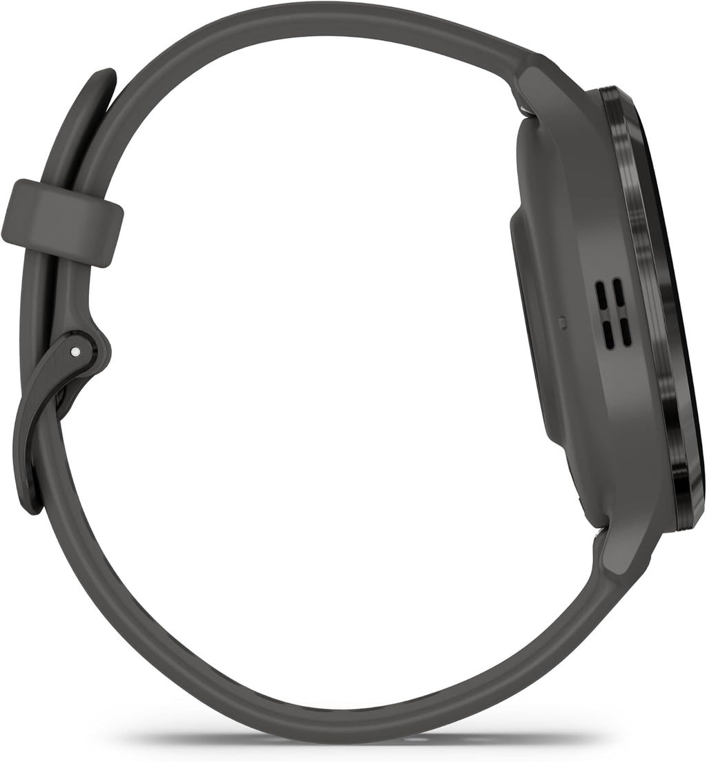Garmin Venu 3S Advanced Fitness and Health Tracker Smart Watch Slate Stainless Steel Bezel with 41 MM Pebble Gray Case and Silicone Band 1.2 Inch AMOLED Touch Screen Display