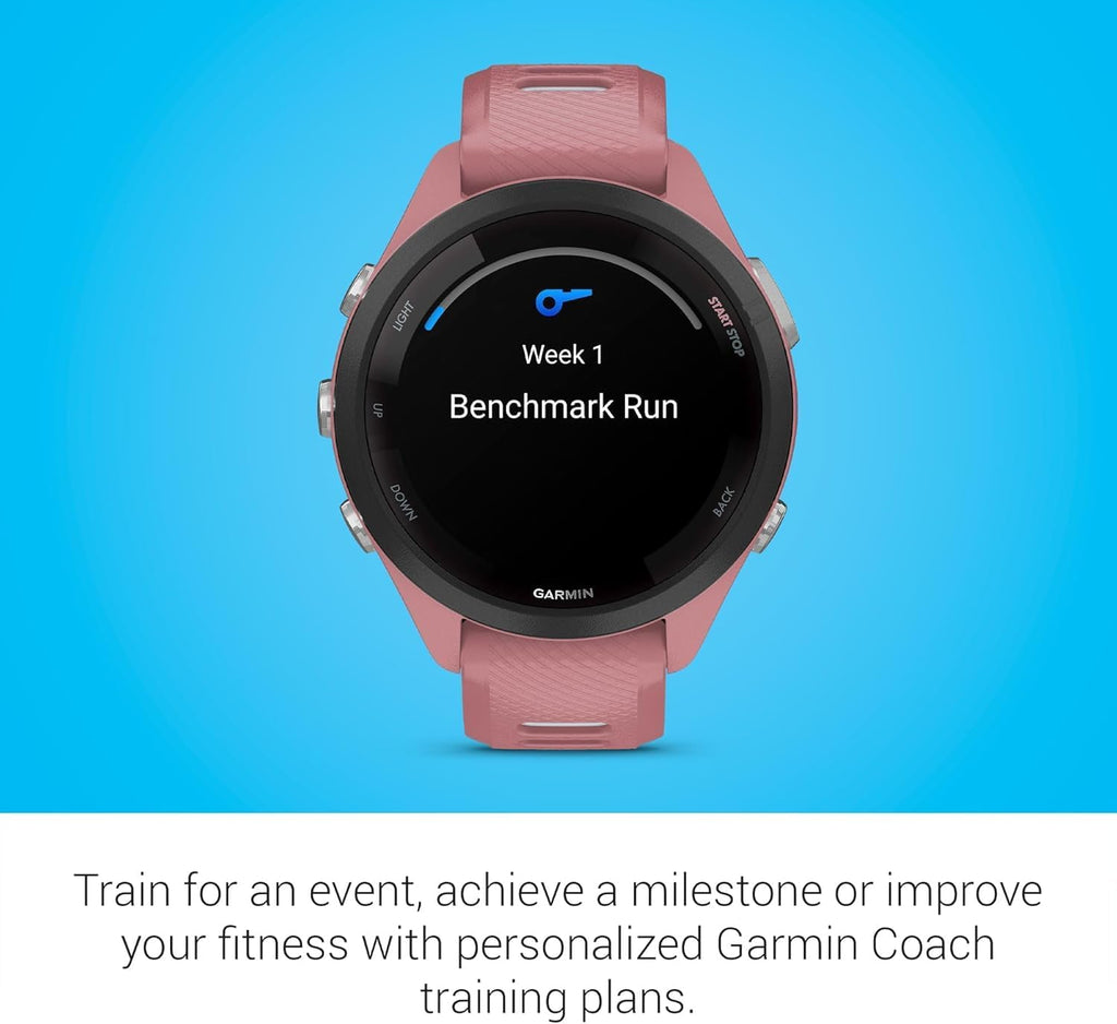 Garmin Forerunner 265S Running Smartwatch, Colorful AMOLED Display, Training Metrics and Recovery Insights, Light Pink and Powder Gray (Renewed)