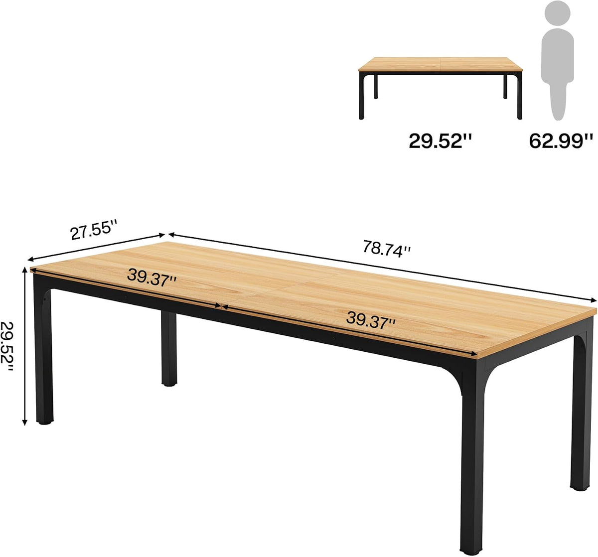 Tribesigns 78.7 Inches Extra Long Computer Desk 2 Person Desk, Double Long Desk, Workstaion for Home Office