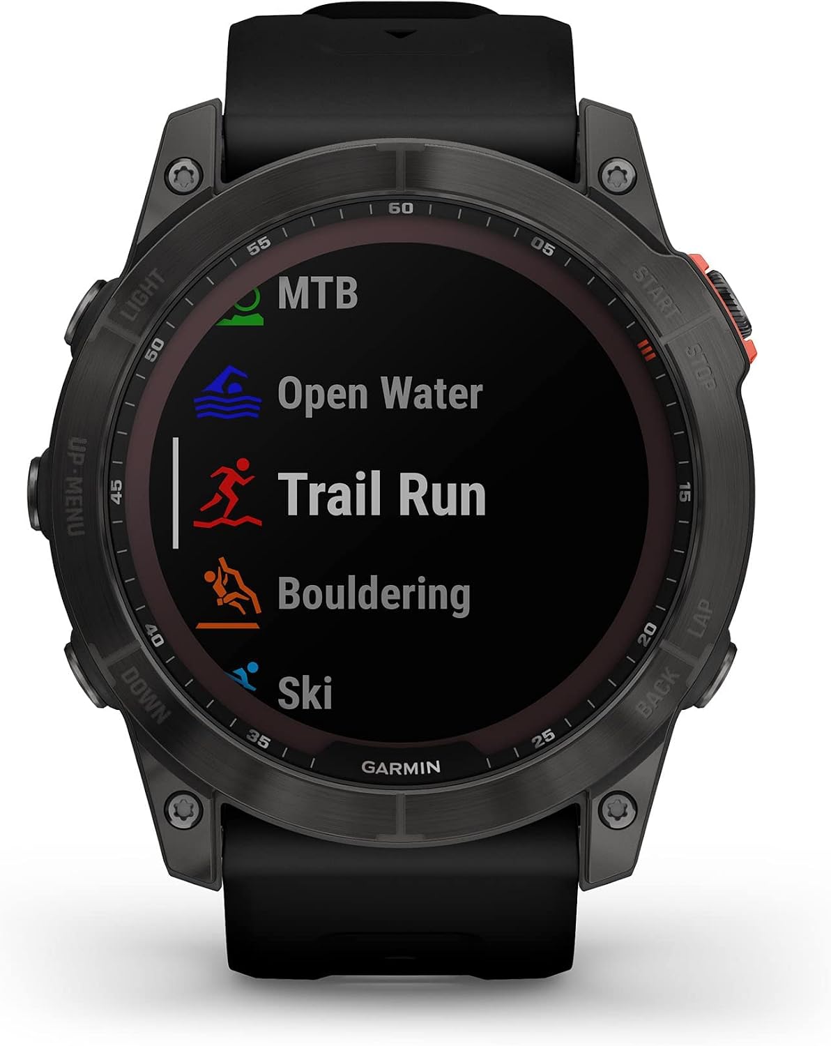 Garmin Fenix 7X Solar-Powered Waterproof 1.4-Inch Display Multisport GPS Watch with Built-in LED Flashlight and Bluetooth (Slate Gray with Black Band)