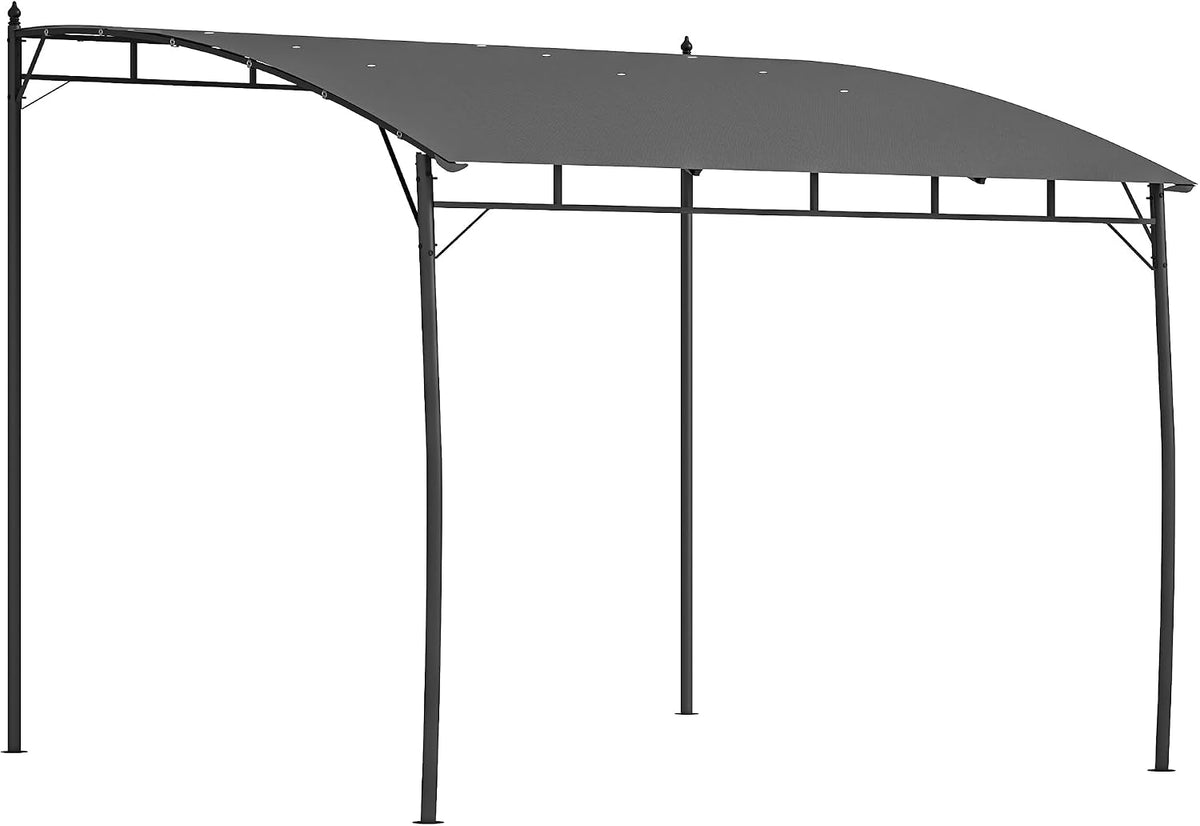 Outsunny 10' x 10' Outdoor Pergola Gazebo with UV-Resistant Canopy and Metal Frame, Sun Shade Shelter for Porch, Patio, Deck, Backyard, Charcoal Gray