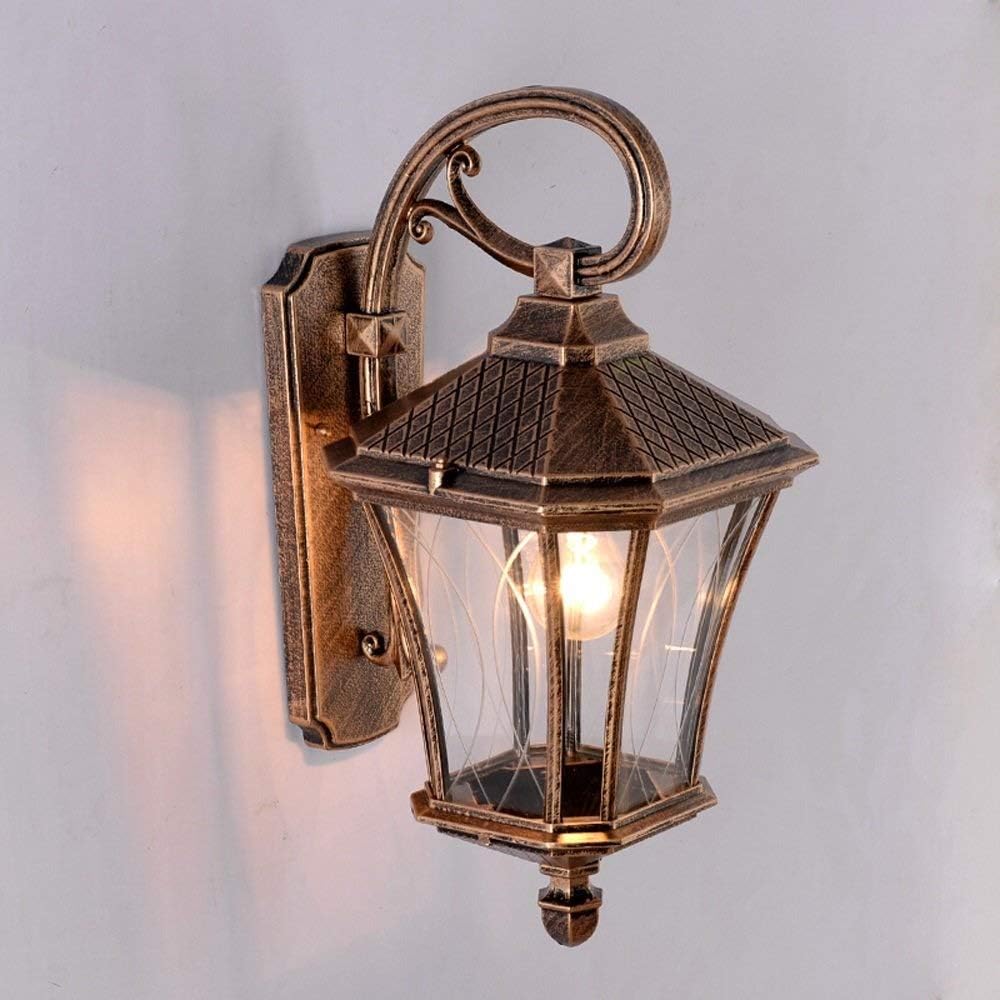 Wall Mounted Light E27 Traditional Outdoor Waterproof Wall Light, Wall Mounted Lighting Fixtures Decoration, Pavilion Garden Balcony Lighting Sconces Lamp Reading Light (Color : Bronze)