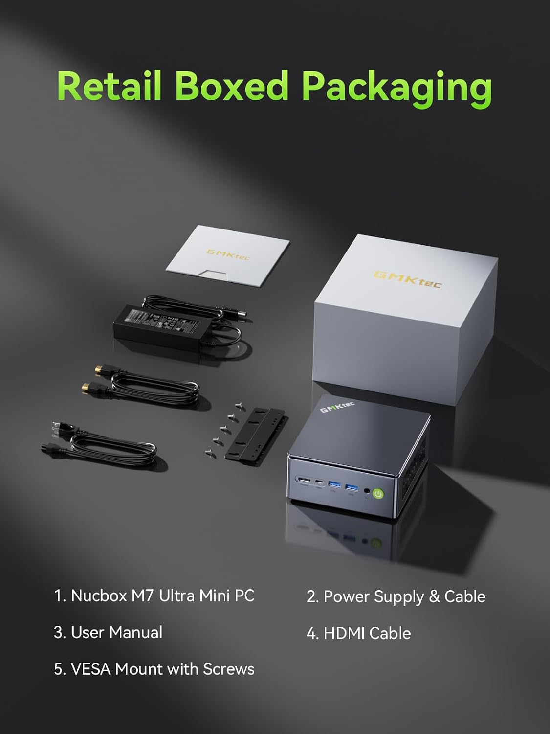 GMKtec M7 Ultra Gaming Mini PC AMD Ryzen 7 PRO 6850U (4.70GHz) 16 DDR5 RAM +1TB Hard Drive PCle SSD, Dual NIC LAN 2.5G Desktop Computer, Dual USB4, HDMI 2.1, USB-C