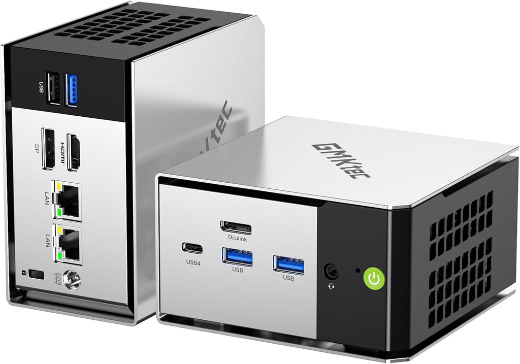 GMKtec Mini PC M8 Desktop Computer AMD Ryzen PRO 6650H (6C/12T 4.50Ghz) Dual NIC LAN 2.5GbE, 16GB LPDDR5 RAM + 512GB Hard Drive PCle SSD, Oculink, USB4, HDMI, USB-C