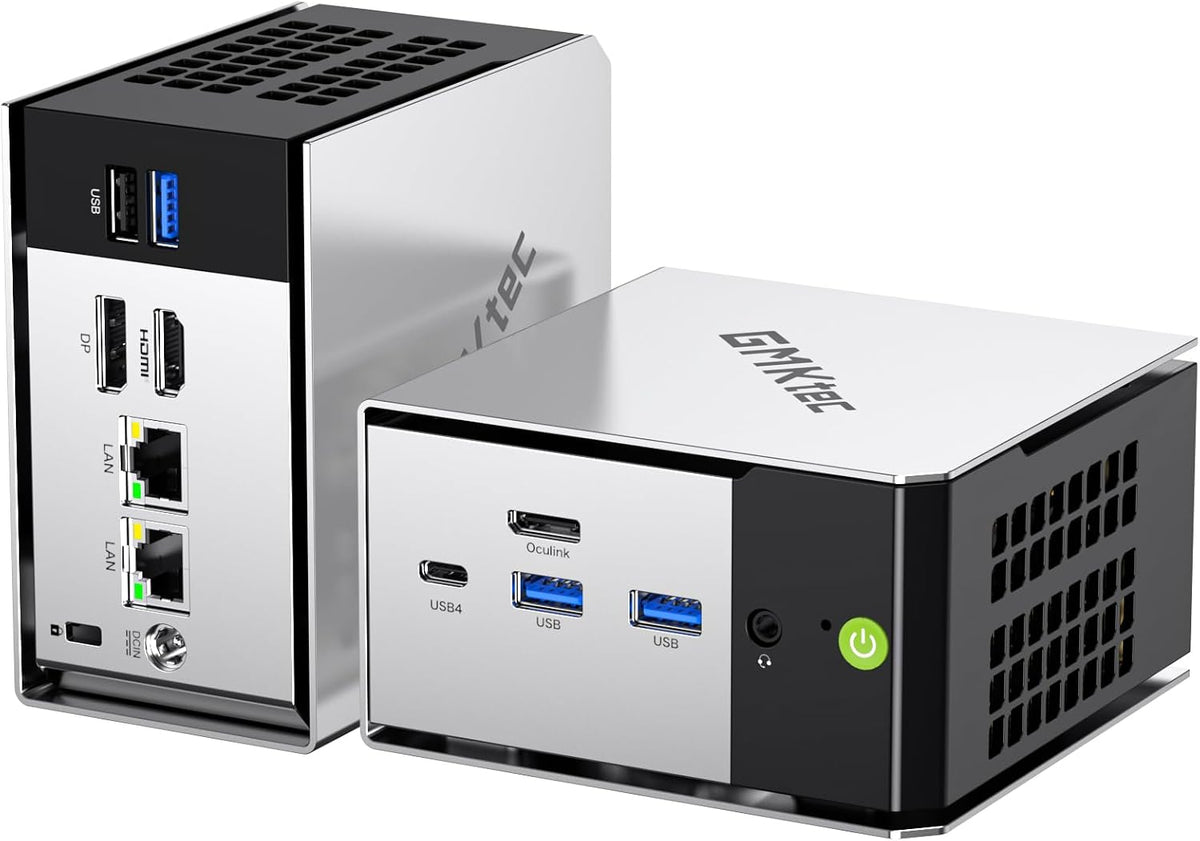 GMKtec Mini PC M8 Desktop Computer AMD Ryzen PRO 6650H (6C/12T 4.50Ghz) Dual NIC LAN 2.5GbE, 16GB LPDDR5 RAM + 512GB Hard Drive PCle SSD, Oculink, USB4, HDMI, USB-C