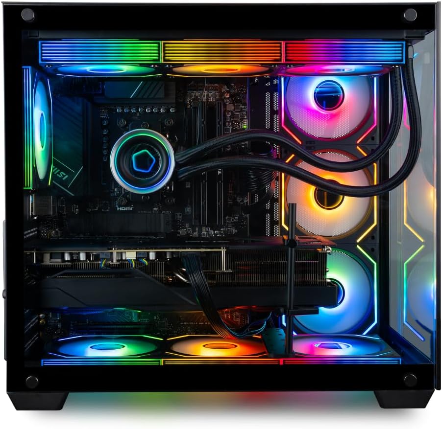 Panorama XL RTX 5080, Intel 24-Core Ultra 9 285K Processor, 64GB DDR5 RAM, 2TB Gen5 NVMe SSD, Liquid Cooled Gaming Desktop w/Windows 11 Pro, 3-Year Warranty, RGB Keyboard+Mouse, Internal Wi-Fi 6E