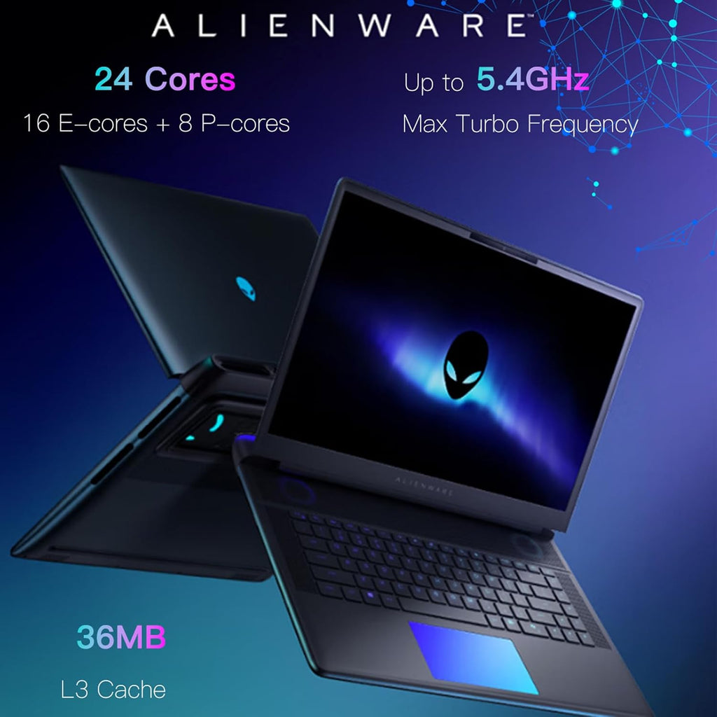 Alienware 16-inch Area-51 Gaming Laptop - GeForce RTX 5080 16GB GDDR7, 16' 2.5K QHD+ 240Hz, Intel Ultra 9 275HX, RGB Lighting, Wi-Fi 7, Ai NPU, Win 11 Pro, w/Accessories (64GB DDR5, 2TB SSD)