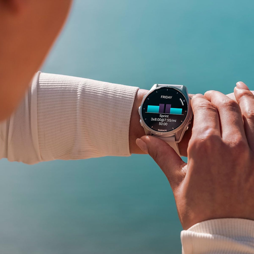 PlayBetter Garmin Fenix 8 AMOLED Sapphire (43mm, Soft Gold/Dark Sandstone) Multisport GPS Smartwatch Bundle - 1.3' Touchscreen, Built-in LED Flashlight Portable Charger & Screen Protectors