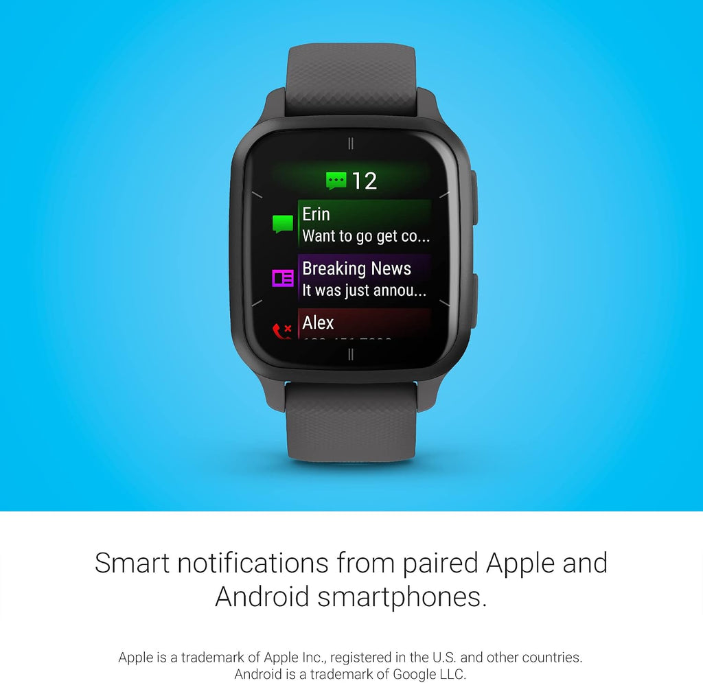 Garmin Venu® Sq 2 GPS Smartwatch - AMOLED Display, All-Day Health Monitoring, Long Battery Life, Activity & Heart Rate Tracker, Slate and Shadow Gray