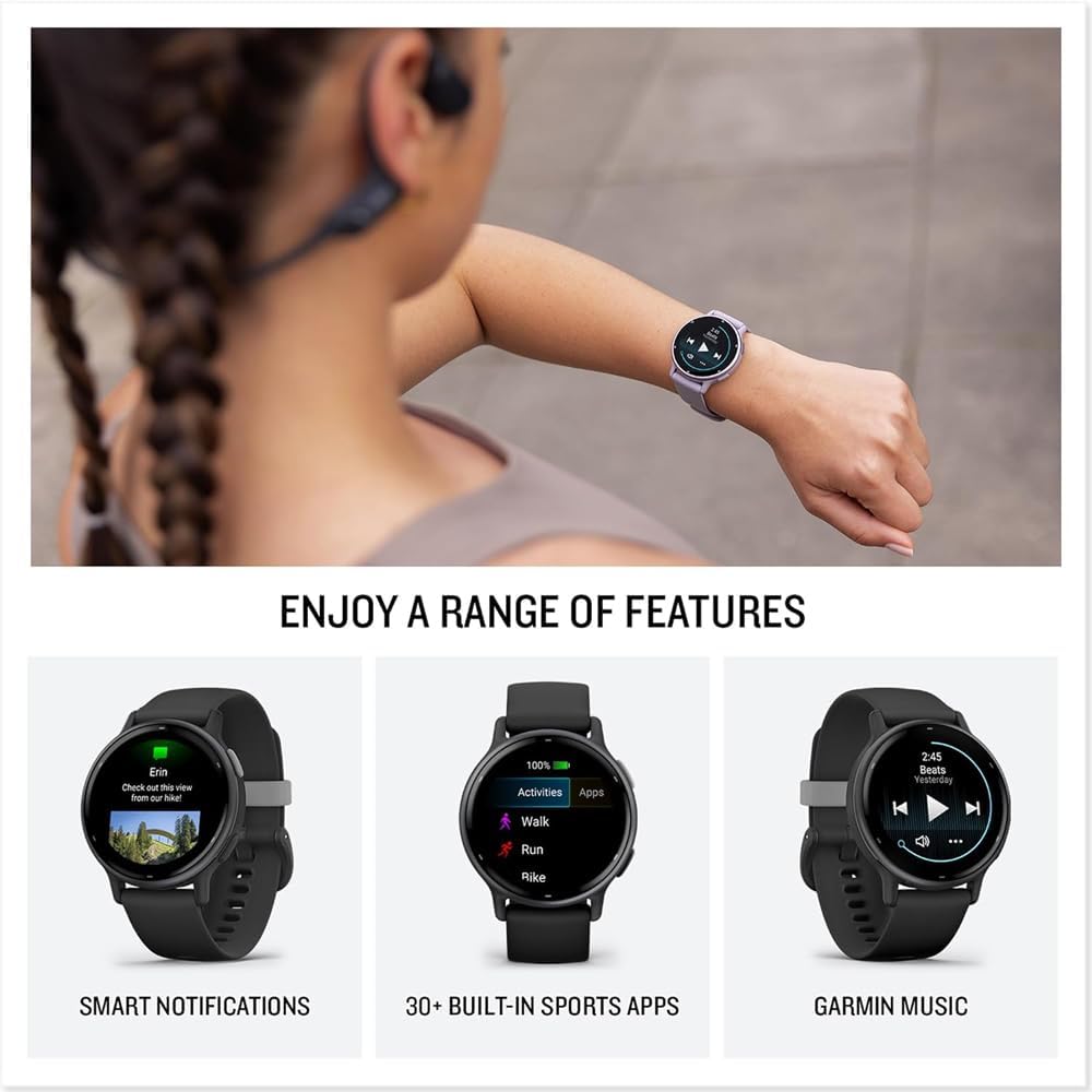 Garmin 010-02862-12 Vivoactive 5 Fitness Smartwatch, Navy | Official USA Partner Model | Bundle with Deco Essentials 2-Pack Screen Protector and Tech Smart USA Fitness & Wellness Suite