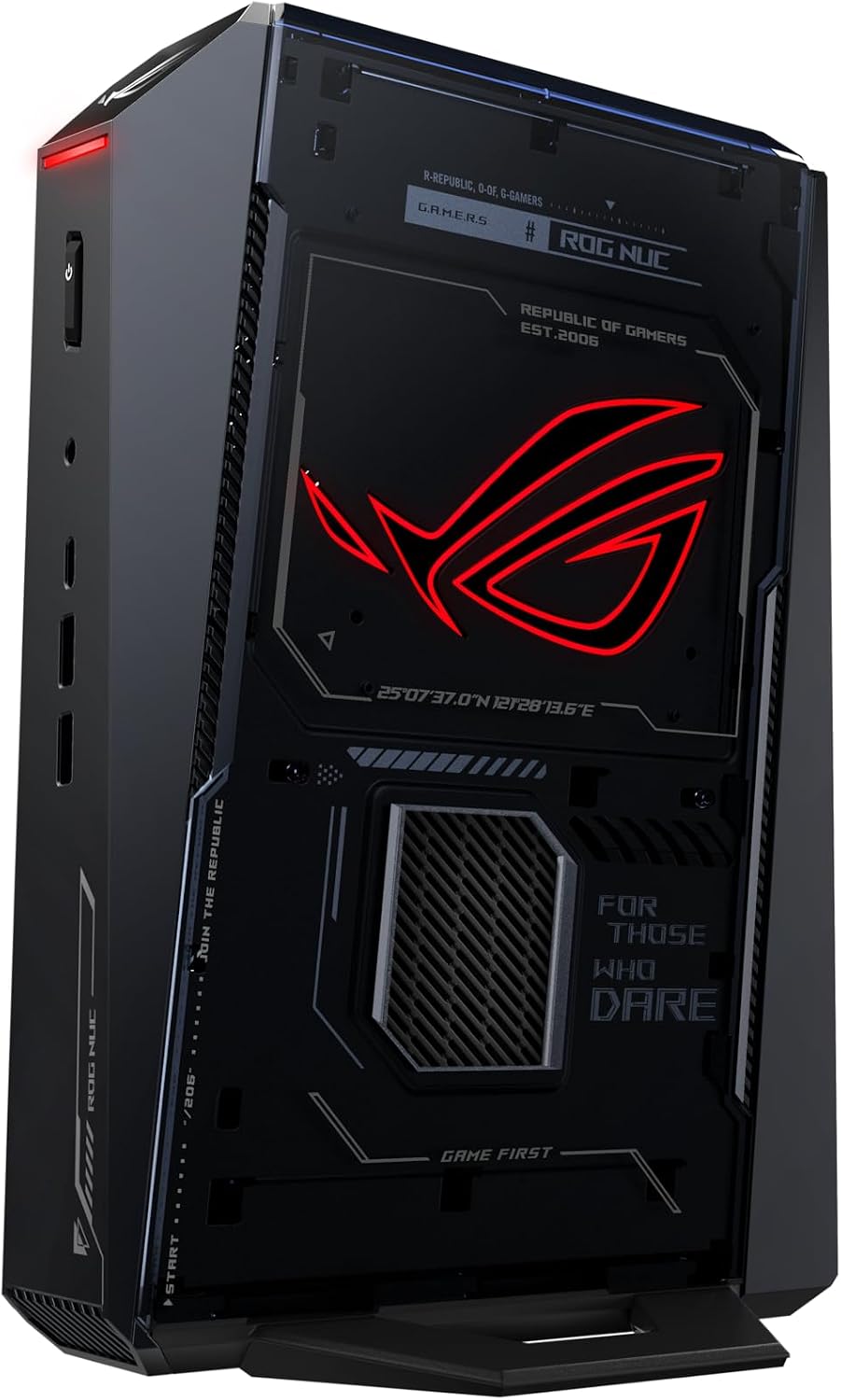 ROG NUC (2025) Gaming Mini PC with Intel® Core™ Ultra 9 (Series 2) ARL-HX CPU, NVIDIA® GeForce RTX™ 5070 MobileGPU, 32GB DDR5 RAM, 2TB NVMe SSD, Thunderbolt™ 4, Triple-Fan Cooling, and ARGB Lighting