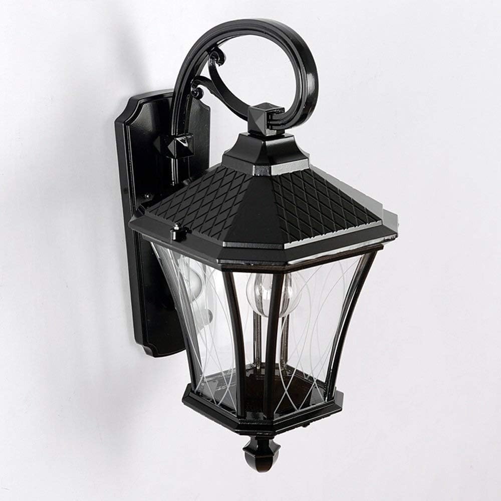 Wall Mounted Light E27 Traditional Outdoor Waterproof Wall Light, Wall Mounted Lighting Fixtures Decoration, Pavilion Garden Balcony Lighting Sconces Lamp Reading Light (Color : Black)