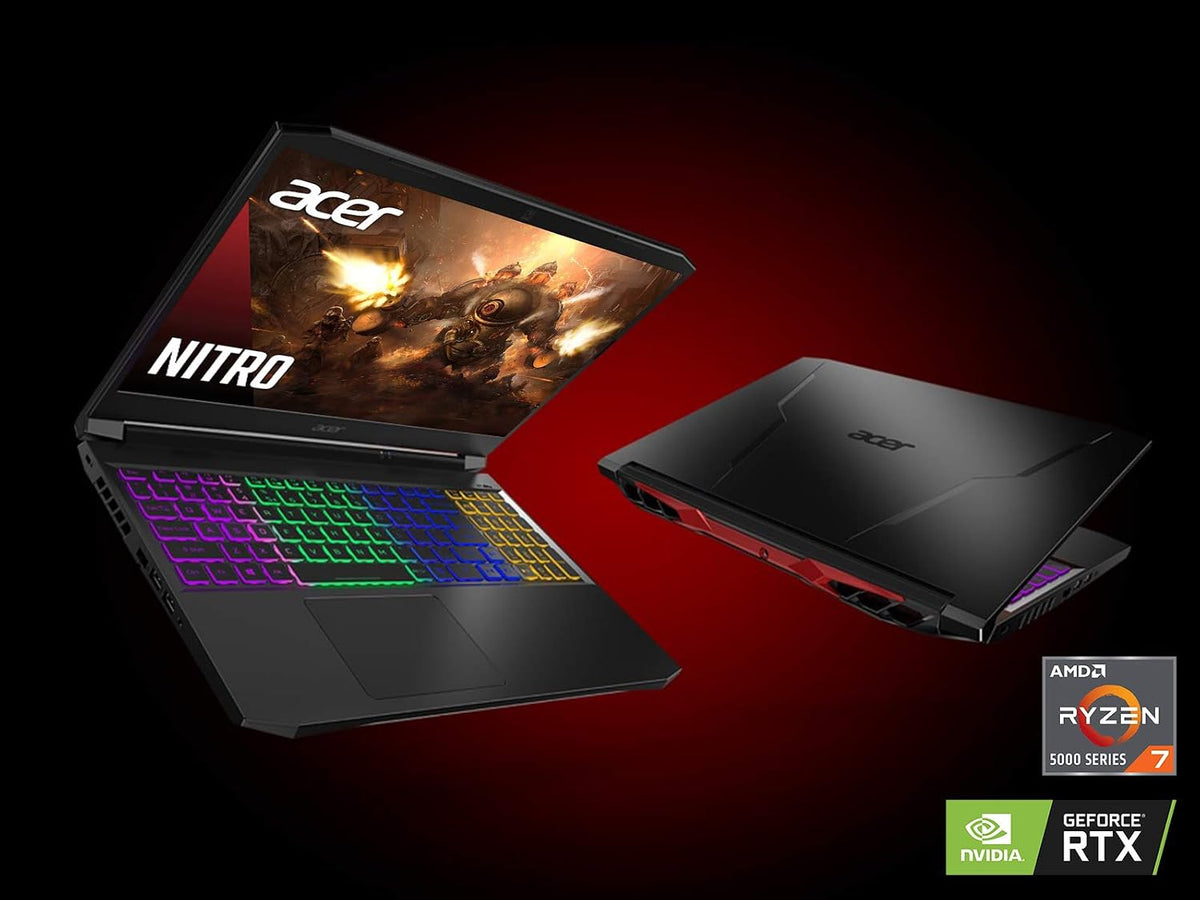 acer Nitro 5 AN515-45-R92M Gaming Laptop, AMD Ryzen 7 5800H (8-Core) | NVIDIA GeForce RTX 3060 Laptop GPU |15.6' FHD 144Hz IPS Display | 16GB DDR4 | 512GB NVMe SSD | WiFi 6 | RGB Backlit Keyboard