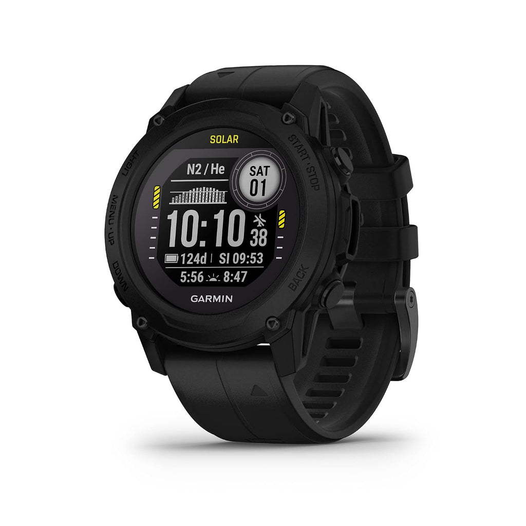 Garmin Descent™ G1 Solar, Rugged Dive Computer with Solar Charging Capabilities, Multiple Dive Modes, Activity Tracking, Black