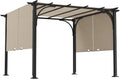 Outsunny 10' x 10' Patio Pergola with Weather-Resistant Steel Frame, Backyard Sun Shade Canopy Cover Shelter for Porch Party, Garden, Grill Gazebo, Beige