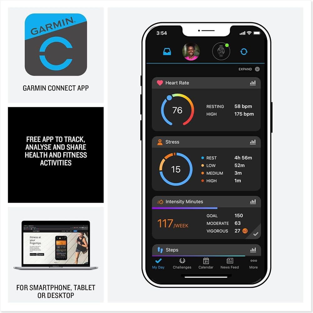 Garmin 010-02862-10 Vivoactive 5 Fitness Smartwatch, Black | Official USA Partner Model | Bundle with Deco Essentials 2-Pack Screen Protector and Tech Smart USA Fitness & Wellness Suite