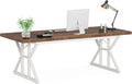 LITTLE TREE 70.8-Inch Large Executive Desk, Modern Computer Office Desk, Wooden Writing Desk Study Table for Home Office