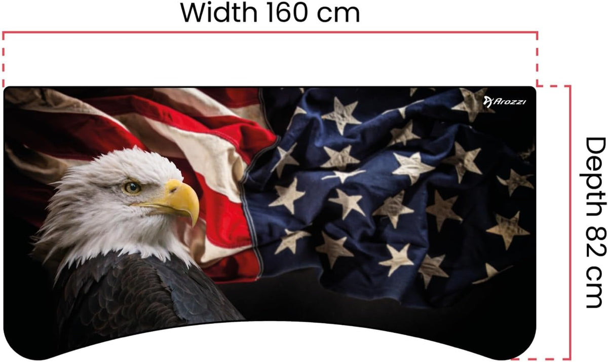 Arozzi Arena Gaming Desk Mat, Full Surface Custom Desk Pad, Interchangeable, Water Resistant & Washable Computer Desk Mouse Pad with Stitched Edges (D042)