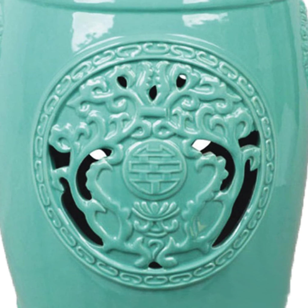 Decorative Garden stools, Ceramic Drum Stool, Dressing Stool, Chinese Round Pier, Ceramic Chair, Garden Pavilion Stool, Home Decoration.(Orange)