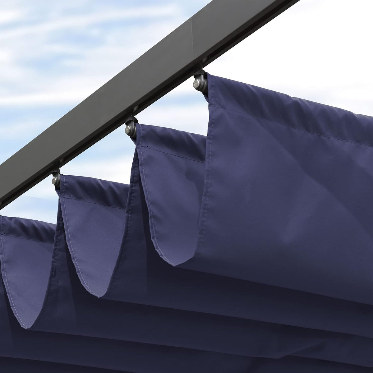 PURPLE LEAF Pergola Shade Cover for 10' X 13' Deck Porch Outside Outdoor Retractable Durable Fabric Canopy Replacement Top Only Navy Blue