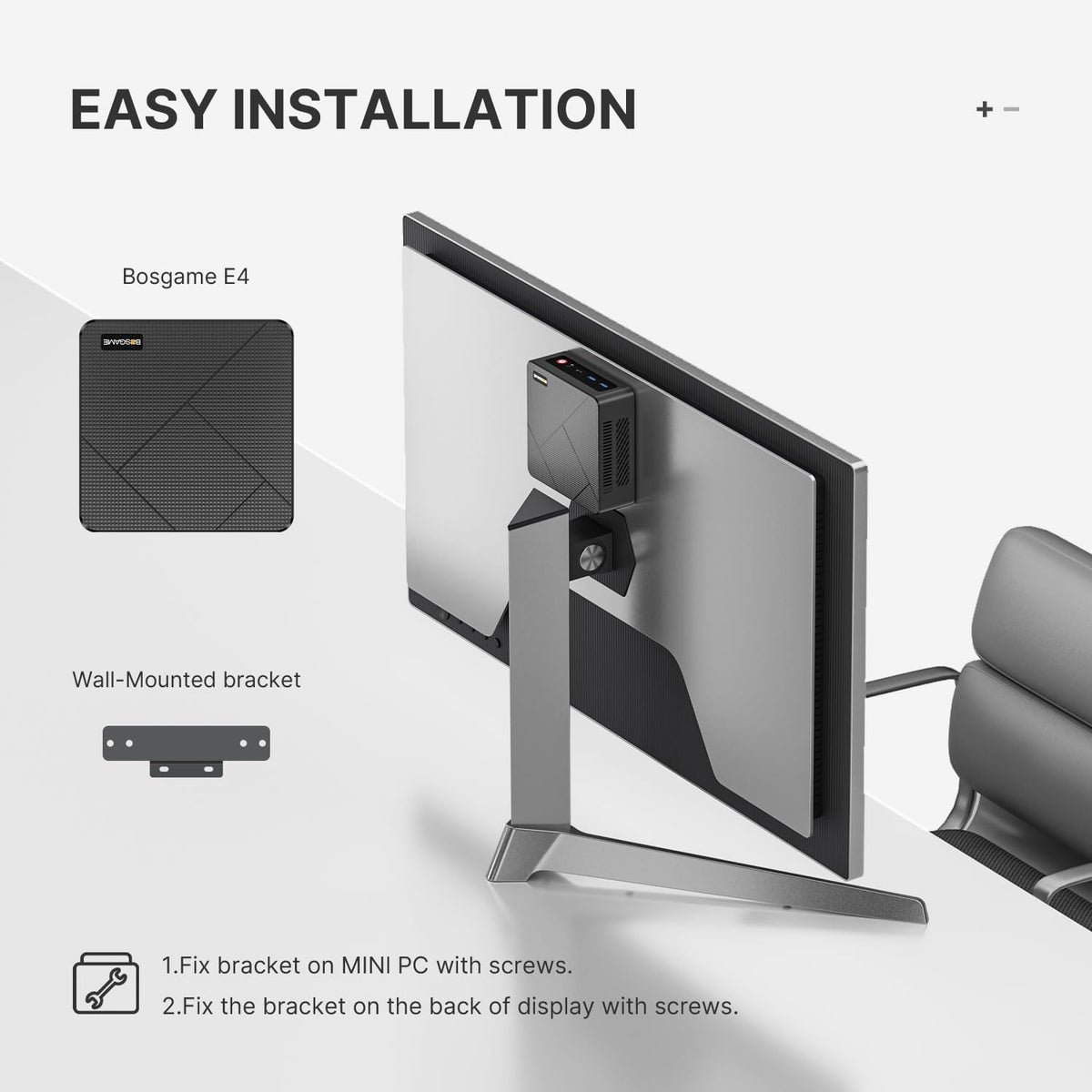BOSGAME E4 Mini PC Ryzen 5 3550H, Dual LAN, 16GB DDR4, 1TB SSD, Equipped 11 Pro Desktop Computers, WiFi 5, BT 5.0