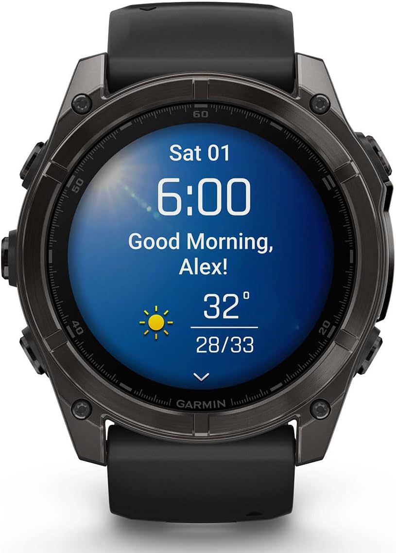 PlayBetter Garmin Fenix 8 AMOLED Sapphire (51mm, Carbon Gray DLC Titanium) Multisport GPS Smartwatch Bundle - 1.4' Touchscreen, Built-in LED Flashlight Charger & Screen Protectors