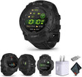 Garmin Instinct 3 Tactical Edition AMOLED 50mm Display, Rugged Outdoor GPS Smartwatch Bundle with USB Wall Charger + Microfiber Cleaning Cloth