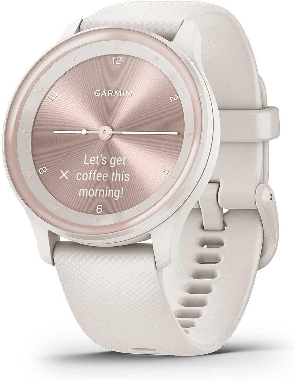 Garmin vivomove Sport, Hybrid Smartwatch, Health and Wellness Features, Touchscreen, White