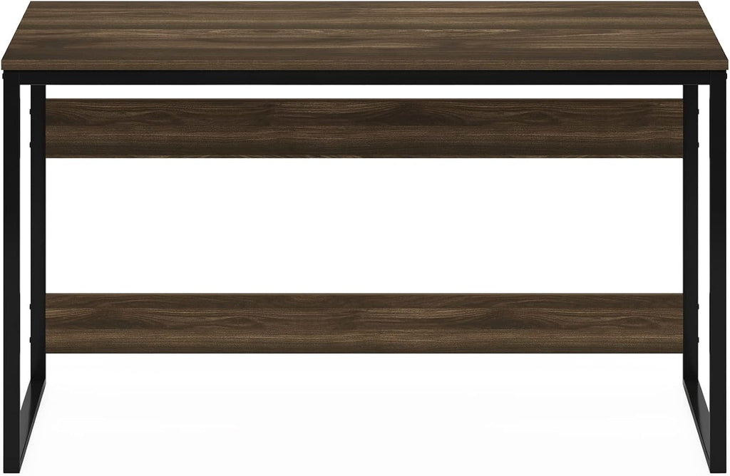 Furinno Moretti Desk, 52 Wide Metal Frame Gaming Desk, Rectangular Computer Desk, Writing Desk, Office Desk for Home Office, Study Room, Dorm, Bedroom, Brown Walnut