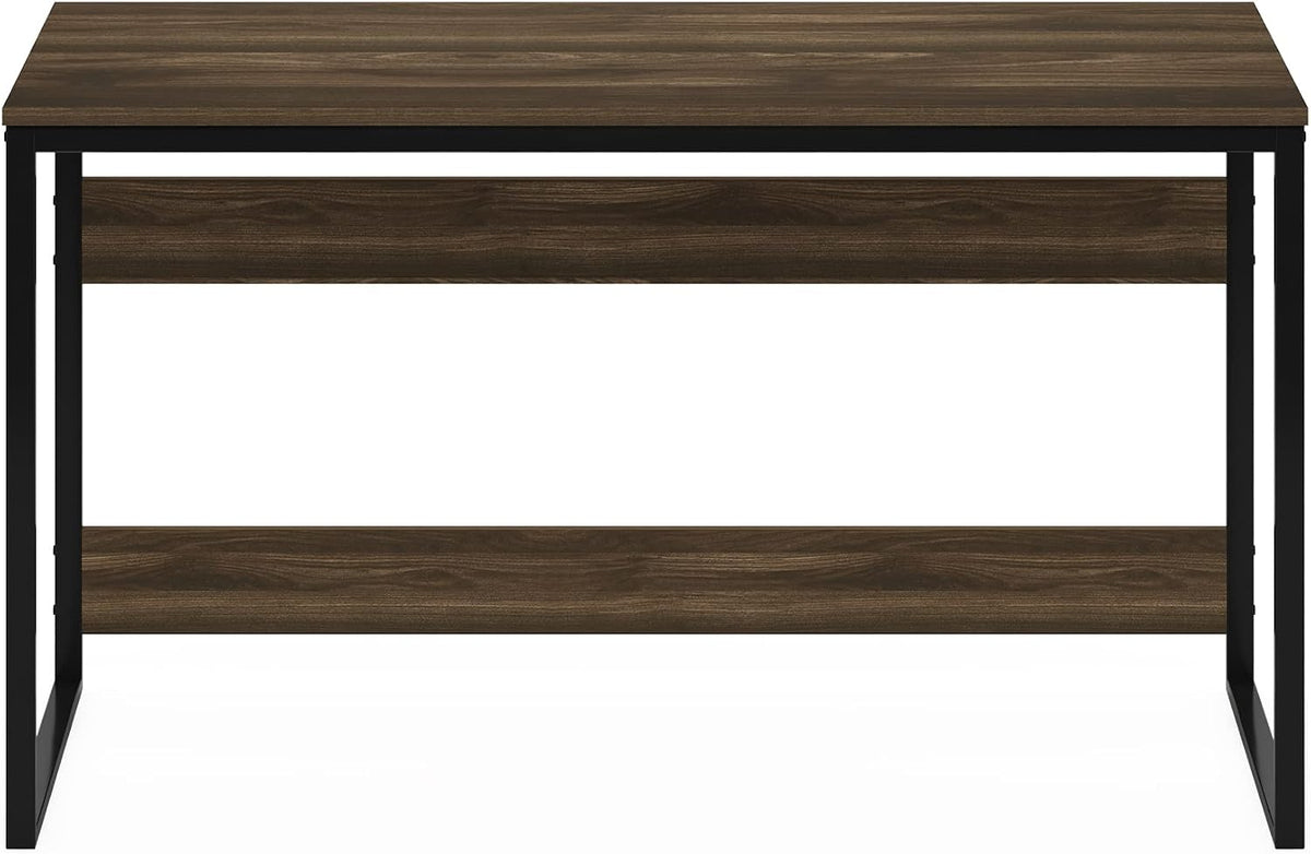 Furinno Moretti Desk, 52 Wide Metal Frame Gaming Desk, Rectangular Computer Desk, Writing Desk, Office Desk for Home Office, Study Room, Dorm, Bedroom, Brown Walnut
