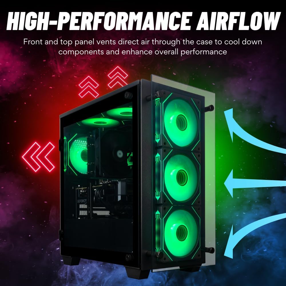 Stratos Micro Desktop PC - AMD Ryzen 7 5700X, 32GB RAM, 2TB NVME SSD, RTX 5070 12GB, WiFi, Windows 11 Pro - Gaming, Executive Office, Student & Home Media Hub - Assembled in USA - 3yr Warranty