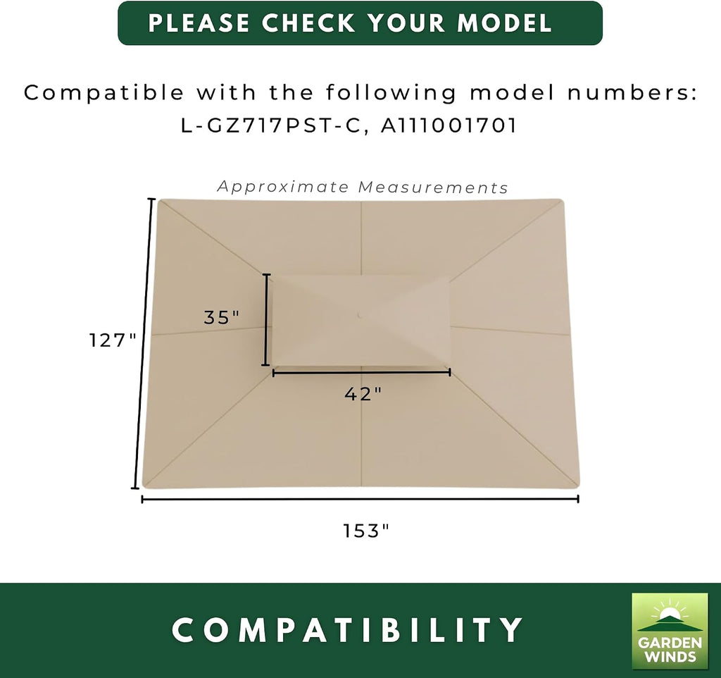 Garden Winds Durable 350 Replacement Canopy Top Compatible with Windsor Dome 10' x 12' Gazebo Models L-GZ717PST-C, A111001701 - Stripe Canyon