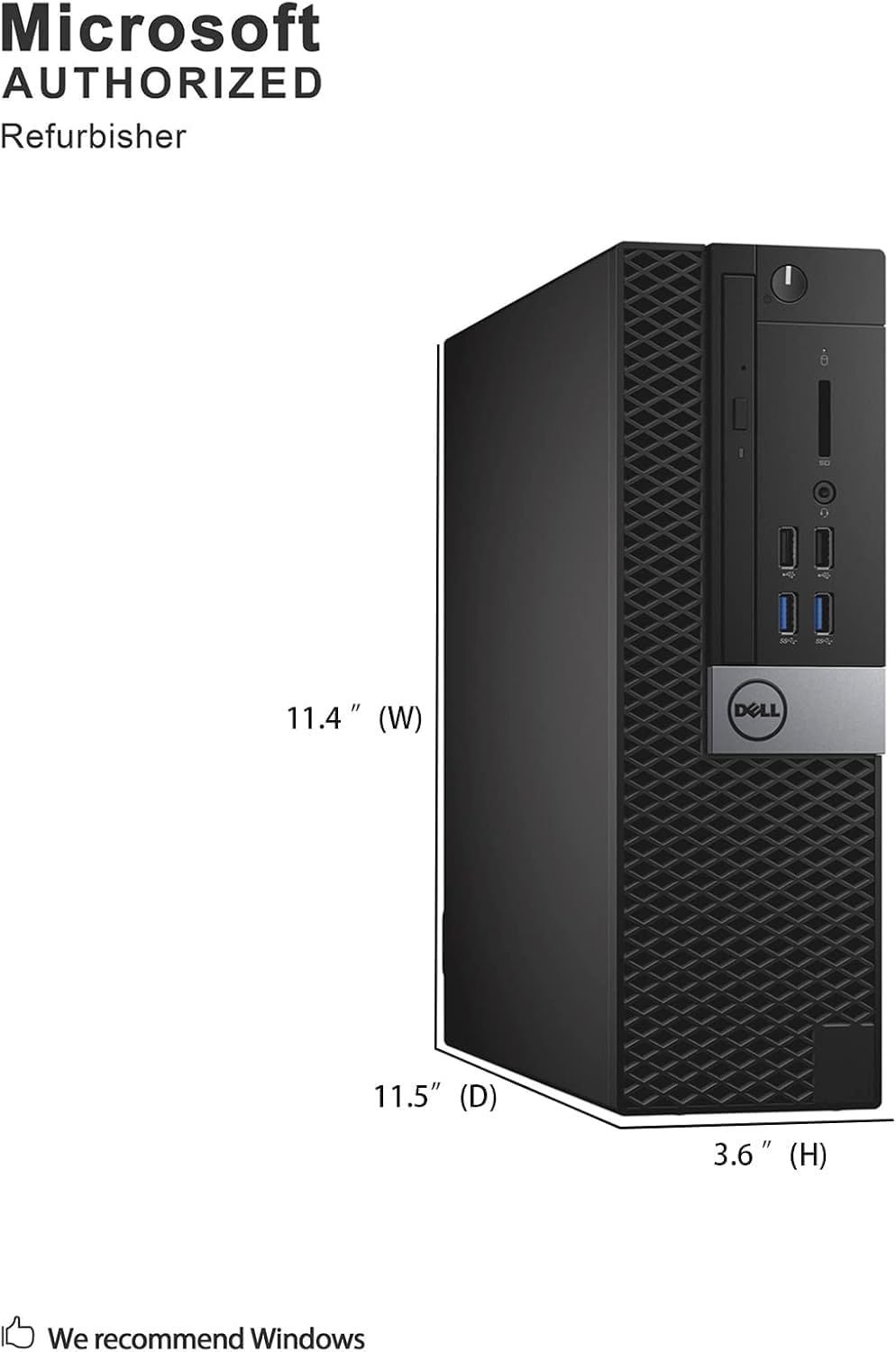 Dell Optiplex 3040 SFF Business Desktop PC, Core i3-6100 3.7GHz, 8GB RAM, 256GB Solid State Drive, HDMI, RJ45, Windows 11 Pro 64bit (Renewed)