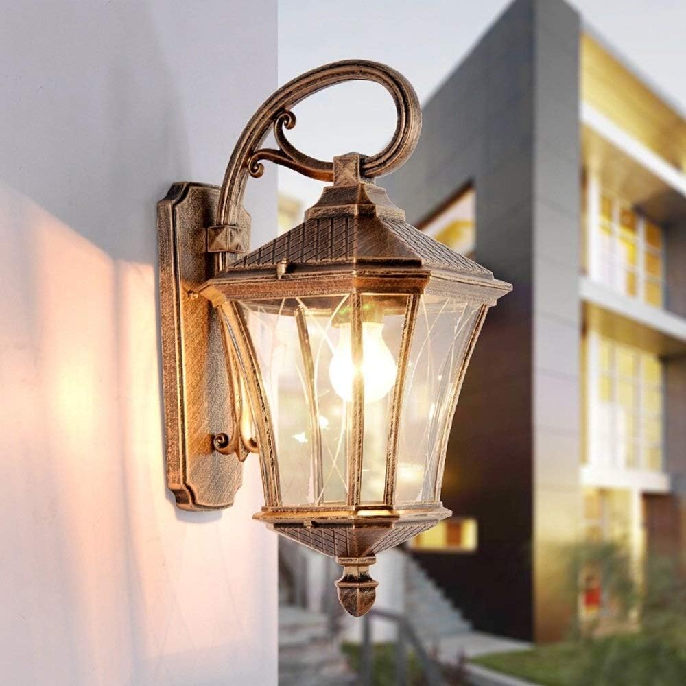 Wall Mounted Light E27 Traditional Outdoor Waterproof Wall Light, Wall Mounted Lighting Fixtures Decoration, Pavilion Garden Balcony Lighting Sconces Lamp Reading Light (Color : Bronze)