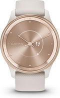 Garmin Vivomove Trend, Stylish Hybrid Smartwatch, Long-Lasting Battery Life, Dynamic Watch Hands and Touchscreen Display, Ivory (Renewed), Adjustable