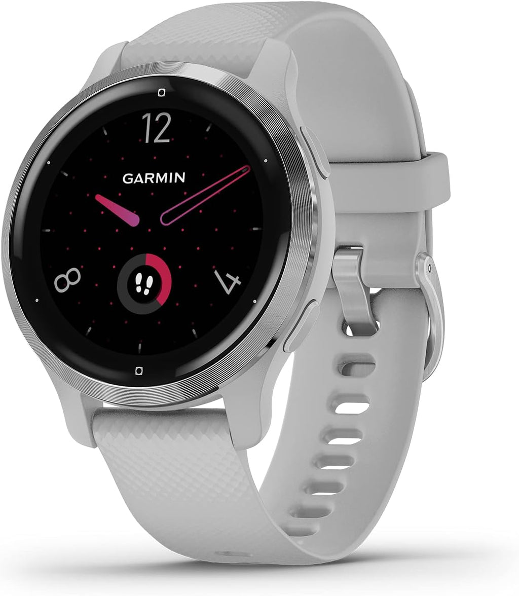 Garmin Venu 2S, Smaller-Sized GPS Smartwatch with Advanced Health Monitoring and Fitness Features, Silver Bezel with Light Gray Case and Silicone Band, (010-02429-02) (Renewed)