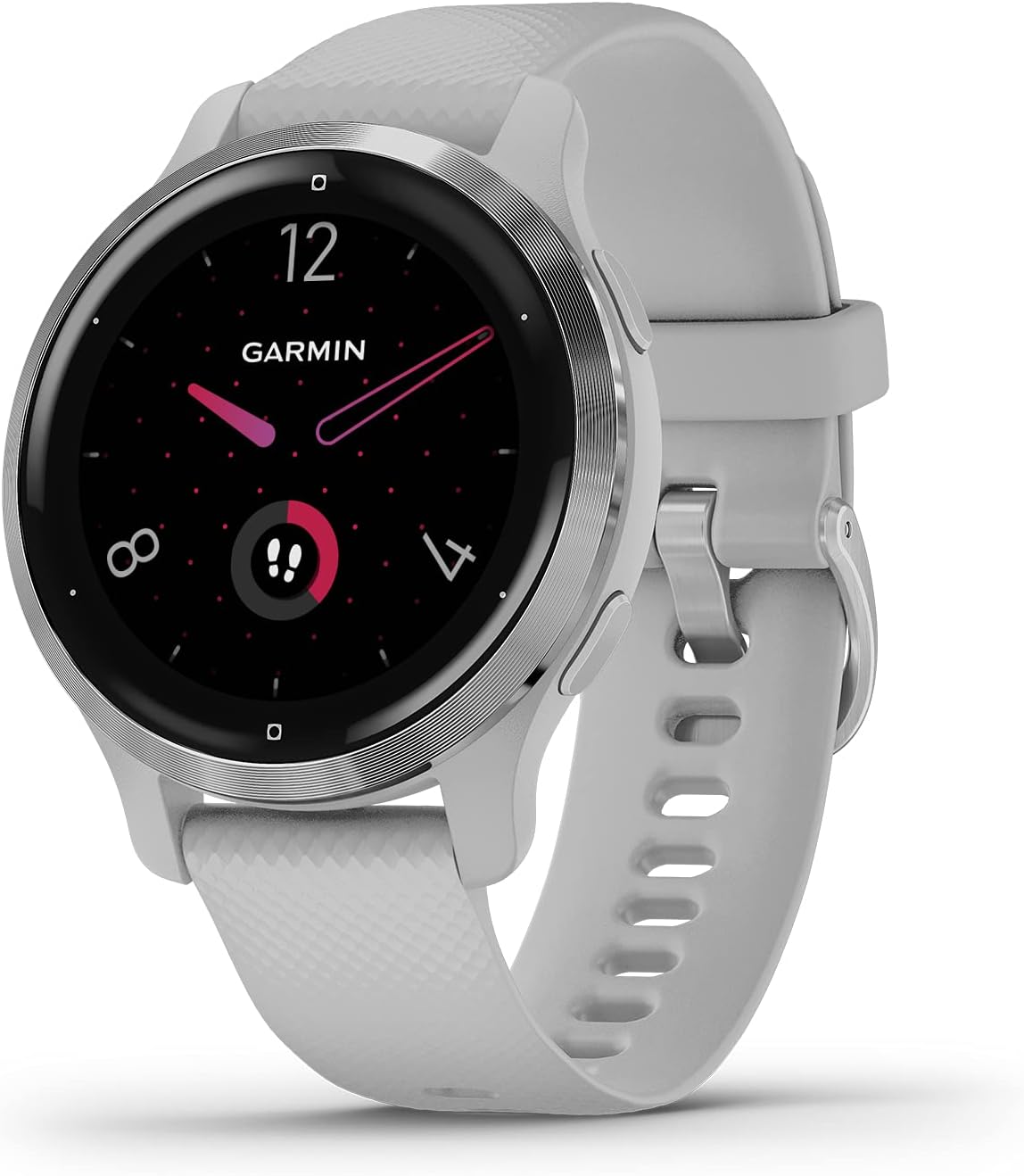 Garmin Venu 2S, Smaller-Sized GPS Smartwatch with Advanced Health Monitoring and Fitness Features, Silver Bezel with Light Gray Case and Silicone Band, (010-02429-02)