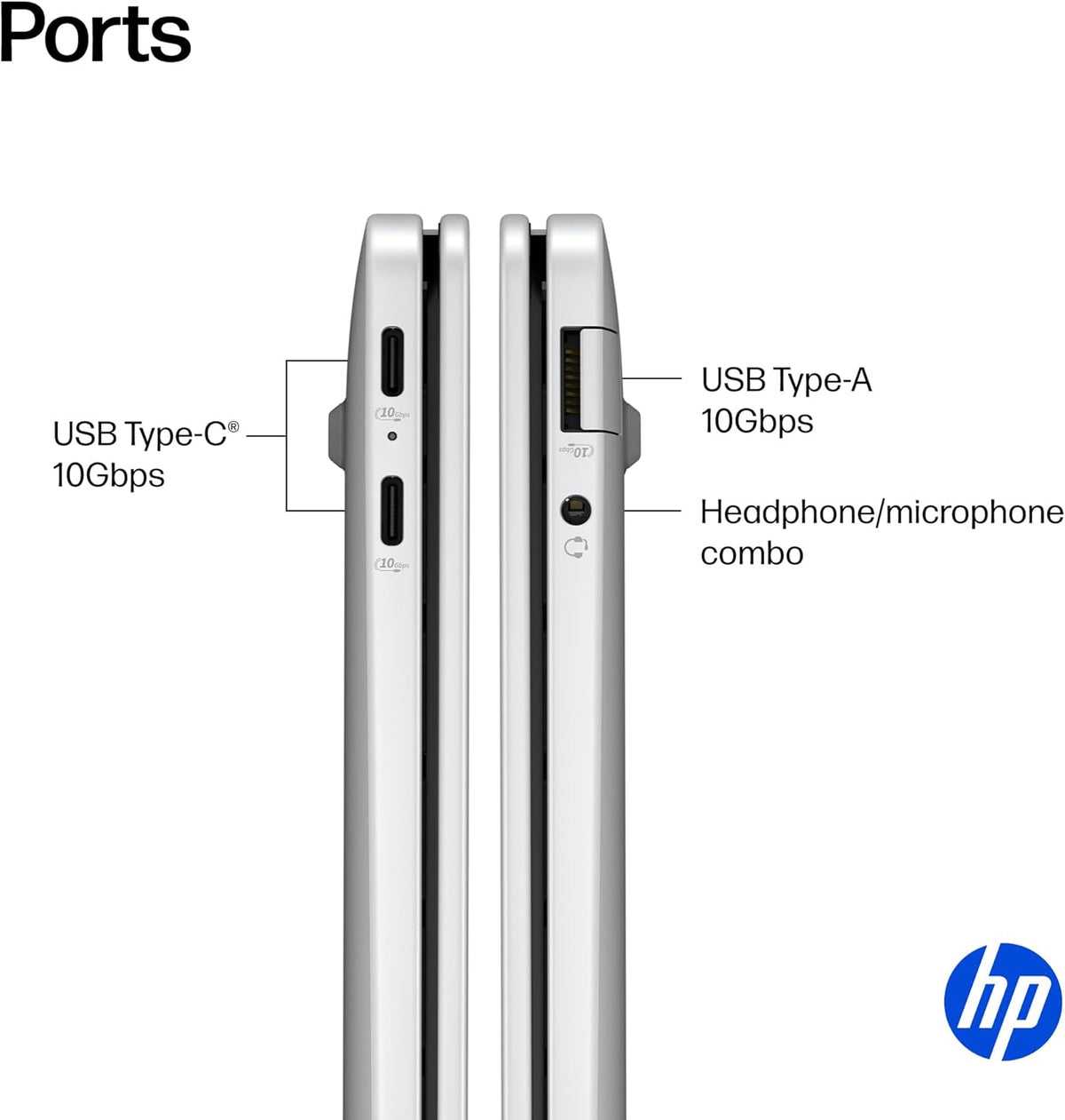 HP OmniBook 5 14 inch Next Gen AI PC, OLED Display, Snapdragon X Plus X1P-42-100, 16 GB RAM, 1 TB SSD, Qualcomm Adreno GPU, Windows 11 Home, Glacier Silver, 14-he0099nr