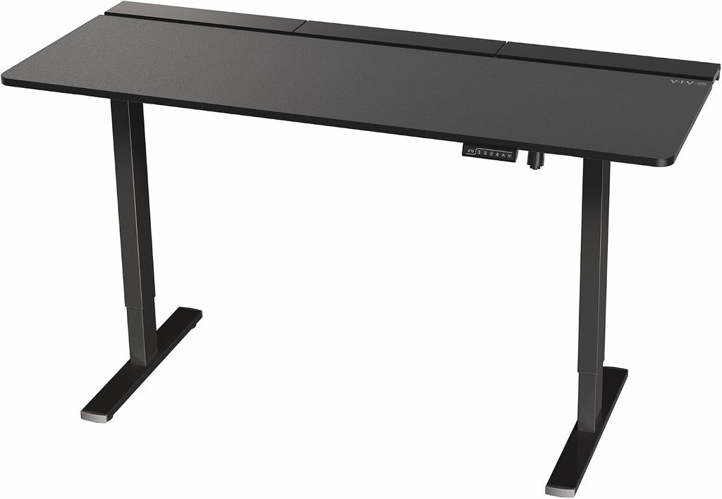 VIVO Electric 71 x 30 in Standing Adjustable Gaming Desk with Hidden Cable Trays, Full-Size Mouse Pad, Holds 220 lbs, Black Top Black Frame, DESK-KIT-1B6-P3B-71